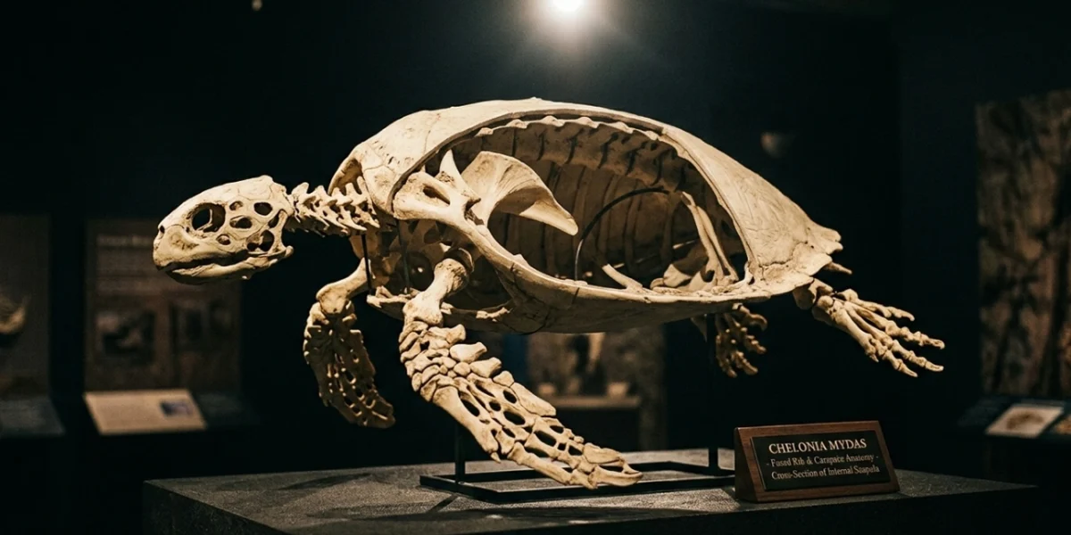 As tartarugas transformaram costelas e vértebras no próprio casco, e a evolução colocou seus ombros em uma posição que não existe em outros animais